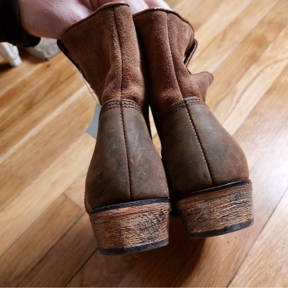 Santa Fe Boot Co Leather Suede Cowboy Boot Western Boho Bootie Womens size 8 NWT - Picture 3 of 7